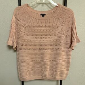Ann Taylor Factory Pointelle Light Pink Knit Top Size XXL